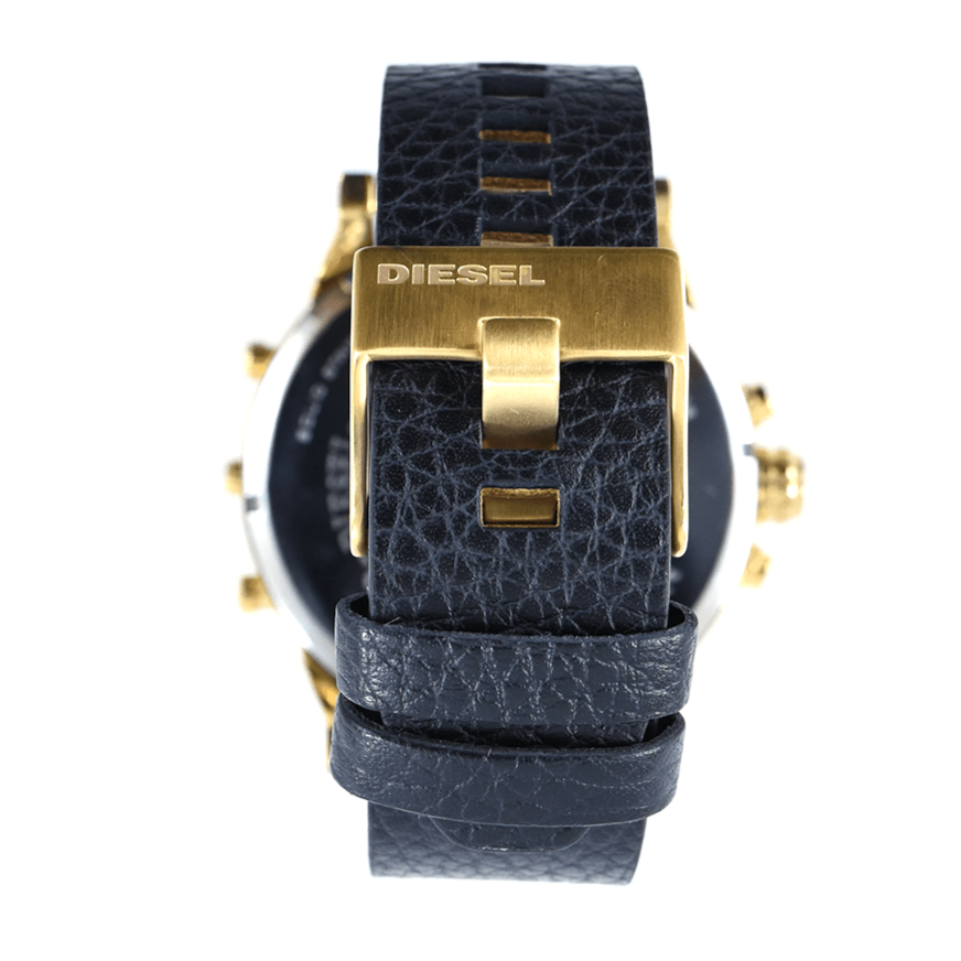 Diesel Mr Daddy Chronograph Black Dial Black Leather Strap Watch For Men - DZ7371