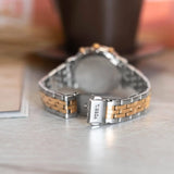 Fossil Neutra White Dial Two Tone Steel Strap Watch for Women - ES5279
