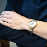Fossil Neutra White Dial Two Tone Steel Strap Watch for Women - ES5279