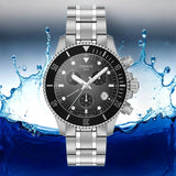 Tissot Seastar Black Dial Silver Steel Strap Watch for Men - T120.217.11.061.00