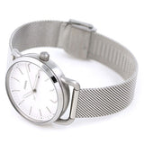Fossil Commuter White Dial Silver Steel Strap Watch for Women - ES4331