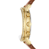 Fossil Neutra White Dial Brown  Leather Strap Watch for Women- ES5278