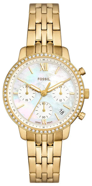 Fossil Neutra Two Tone Dial Gold Steel Strap Watch for Women - ES5358