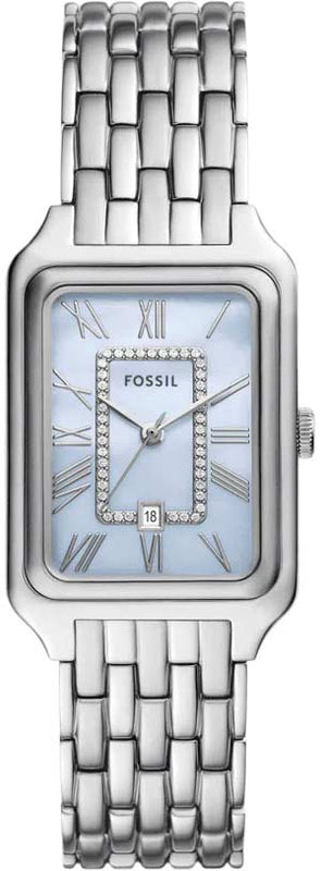 Fossil Raquel Blue Dial Silver Steel Strap Watch for Women - ES5402