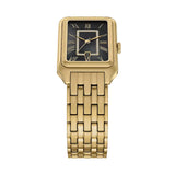 Fossil Raquel Black Dial Gold Steel Strap Watch for Women - ES5417