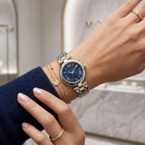 Michael Kors Laney Blue Dial Two Tone Steel Strap Watch for Women - MKO1085