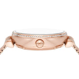 Emporio Armani Meccanico Automatic White Dial Rose Gold Mesh Strap Watch For Women - AR60063