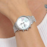 Fossil Neutra Two Tone Dial Silver Steel Strap Watch for Women - ES5357