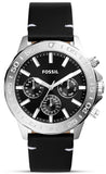 Fossil Bannon Black Dial Black Leather Strap Watch for Men - BQ2708