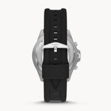 Fossil Garrett Chronograph Black Dial Black Rubber Strap Watch for Men - FS5624