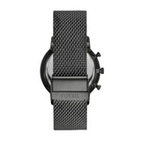 Fossil Neutra Black Dial Gray Steel Strap Watch for Men - FS5699