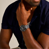 Fossil Neutra Black Dial Gray Steel Strap Watch for Men - FS5699