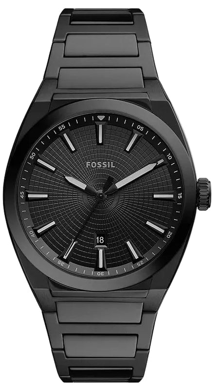 Fossil Everett Black Dial Black Steel Strap Watch for Men - FS5824