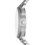 Fossil Machine Green Dial Silver Steel Strap Watch for Men - FS5899