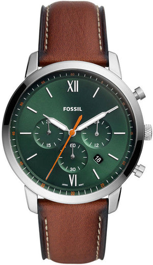 Fossil Neutra Green Dial Brown Leather Strap Watch for Men - FS5902