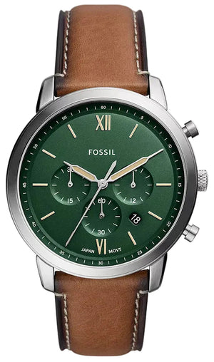 Fossil Neutra Green Dial Brown Leather Strap Watch for Men - FS5963