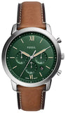 Fossil Neutra Green Dial Brown Leather Strap Watch for Men - FS5963
