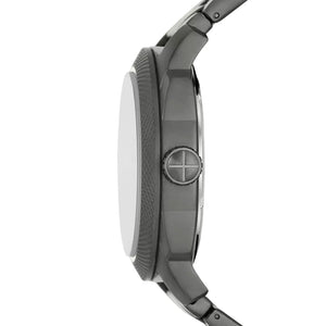 Fossil Machine Black Dial Gray Steel Strap Watch for Men - FS5970