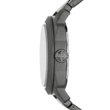 Fossil Machine Black Dial Gray Steel Strap Watch for Men - FS5970