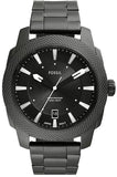 Fossil Machine Black Dial Gray Steel Strap Watch for Men - FS5970