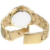 Fossil GMT Black Dial Gold Steel Strap Watch for Men - FS5990