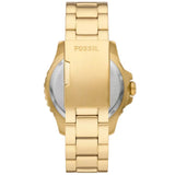Fossil GMT Black Dial Gold Steel Strap Watch for Men - FS5990