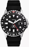 Fossil GMT Black Dial Black Silicon Strap Watch for Men - FS6036