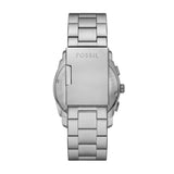 Fossil Machine Green Dial Silver Steel Strap Watch for Men - FS6079