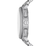 Fossil Machine Green Dial Silver Steel Strap Watch for Men - FS6079
