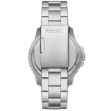 Fossil GMT Black Dial Silver Steel Strap Watch for Men - FS6092