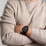 Fossil Machine Black Dial Black Silicone Strap Watch for Men - FS6099