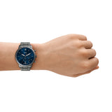 Fossil Neutra Blue Dial Silver Steel Strap Watch for Men - FS6111