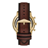 Fossil Neutra Gold Dial Brown Leather Strap Watch for Men- FS6113