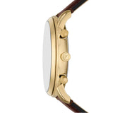 Fossil Neutra Gold Dial Brown Leather Strap Watch for Men- FS6113