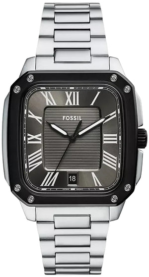 Fossil Crosby Gray Dial Silver Steel Strap Watch for Men - FS6122