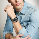 Fossil Crosby Gray Dial Silver Steel Strap Watch for Men - FS6122