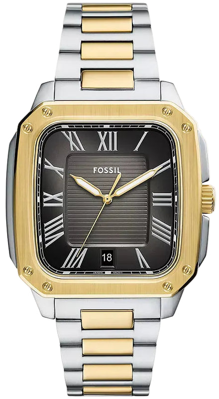 Fossil Crosby Gray Dial Two Tone Steel Strap Watch for Men - FS6123