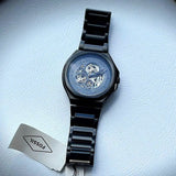 Fossil Evanston Black Dial Black Steel Strap Watch for Men - BQ2621