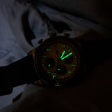 Fossil Tourer Yellow Dial Black Silicon Strap Watch for Men - FS6044