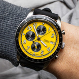 Fossil Tourer Yellow Dial Black Silicon Strap Watch for Men - FS6044