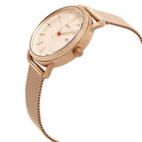 Fossil Commuter White Dial Rose Gold Steel Strap Watch for Women - ES4333