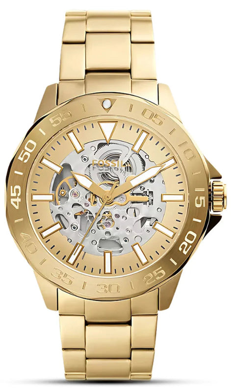 Fossil Bannon Gold Dial Gold Steel Strap Watch for Men - BQ2680
