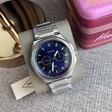 Fossil Evanston Blue Dial Silver Steel Strap Watch for Men - BQ2610