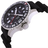 Fossil GMT Black Dial Black Silicon Strap Watch for Men - FS6036