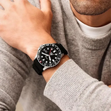 Fossil GMT Black Dial Black Silicon Strap Watch for Men - FS6036
