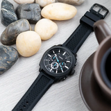 Fossil Machine Black Dial Black Silicone Strap Watch for Men - FS6099