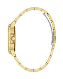 Guess Crown Jewel Diamonds White Dial Gold Steel Strap Watch for Women - GW0410L2