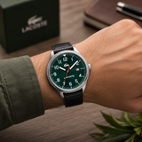 Lacoste Continental Green Dial 2 Tone Leather Strap Watch for Men - 2011019