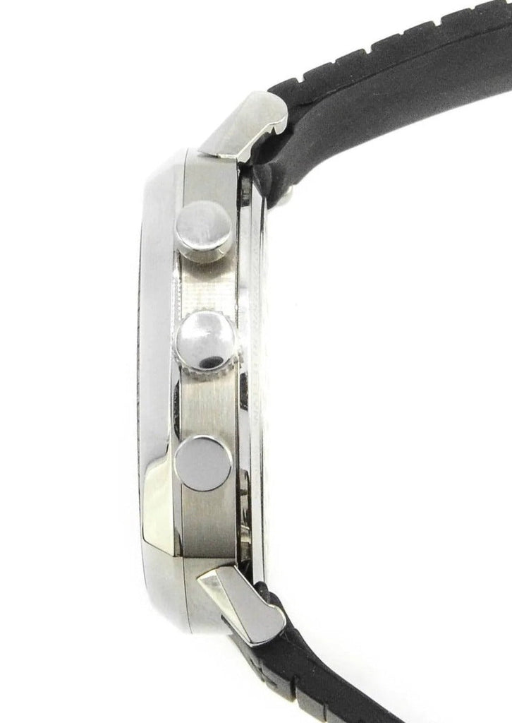 Gucci Grip Chronograph Black Dial Black Rubber Strap Watch For Men - YA157301