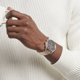 Hugo Boss Associate Chronograph Black Dial Rose Gold Mesh Bracelet Watch for Men - 1513806